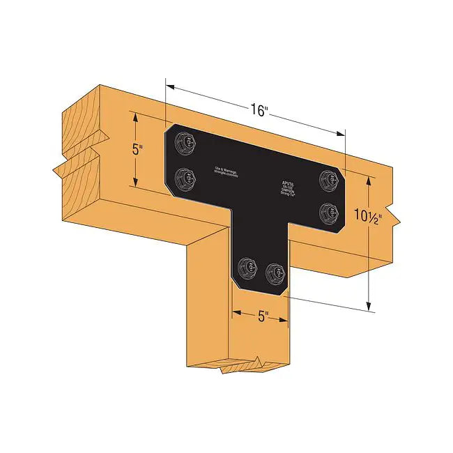 Simpson Strong Tie Outdoor Accents - APVT6 Installed With Measurements