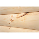 2x12 White Pine "D" Log Siding - Installed Angled Closeup