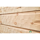 5/4x12 White Pine Chink Log Siding - Scallop Hewn (Installed)  