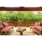 Northern White Cedar Log Railing Installed on an Exterior Deck 